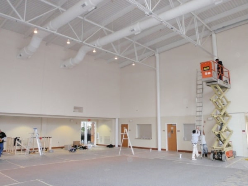 Interior painting in progress